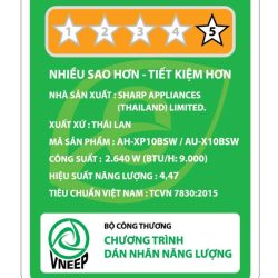 May lnh sharp inverter 1hp ah xp10bsw 5